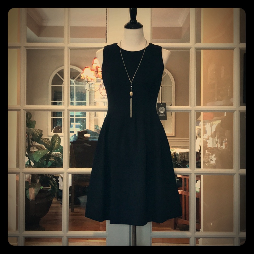 5🌟 Vince Camuto Navy Dress w POCKETS - Picture 2 of 8